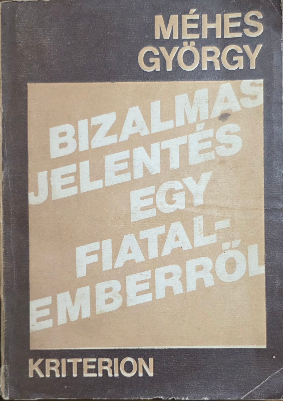 Méhes György – Bizalmas jelentés egy fiatalemberről