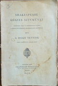 William Shakespeare – Ahogy tetszik – Összes színművei XVI. (1916)