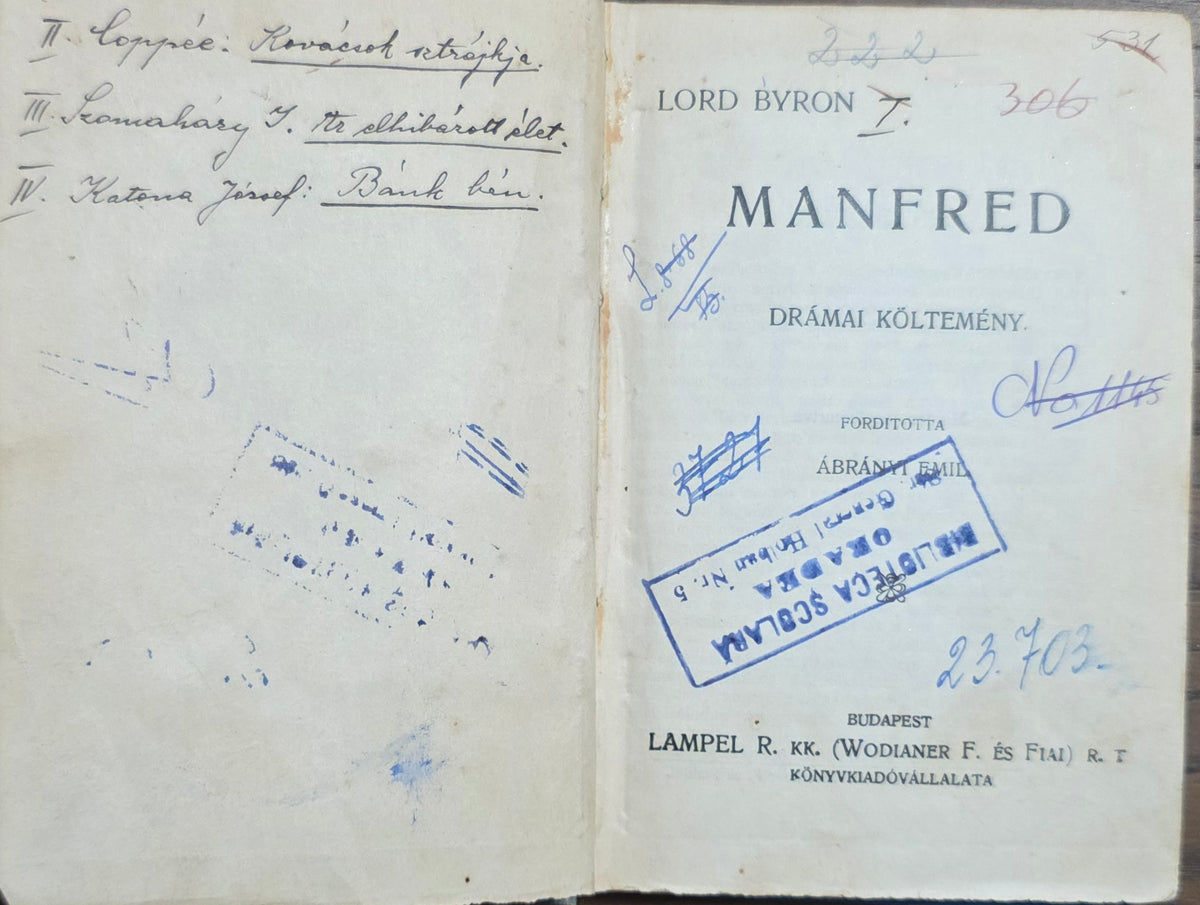 Lord Byron – Manfred – Drámai költemény