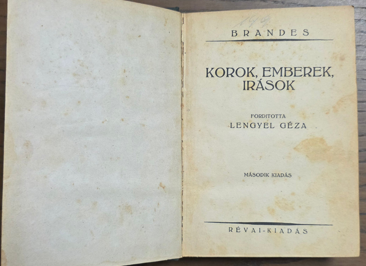 Korok, emberek, írások – Georg Brandes